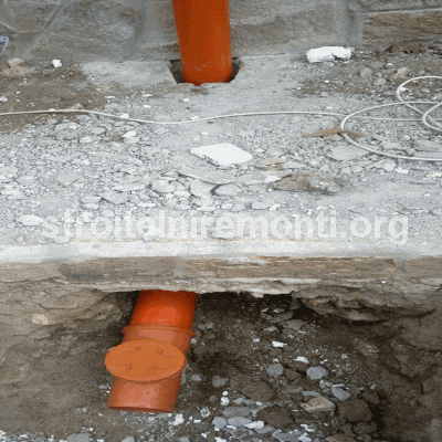 ВИК услуги - пробиване внимателно на бетонната пътека с минимални поражения и полагане на тръби с ревизионен отвор като превантивна мярка