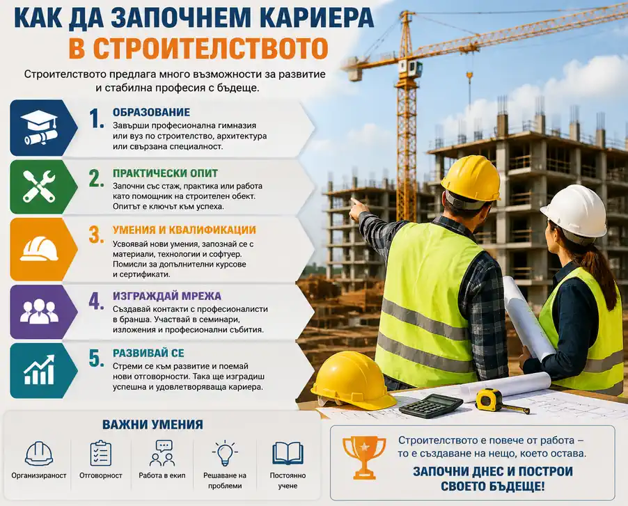 кариера в строителството